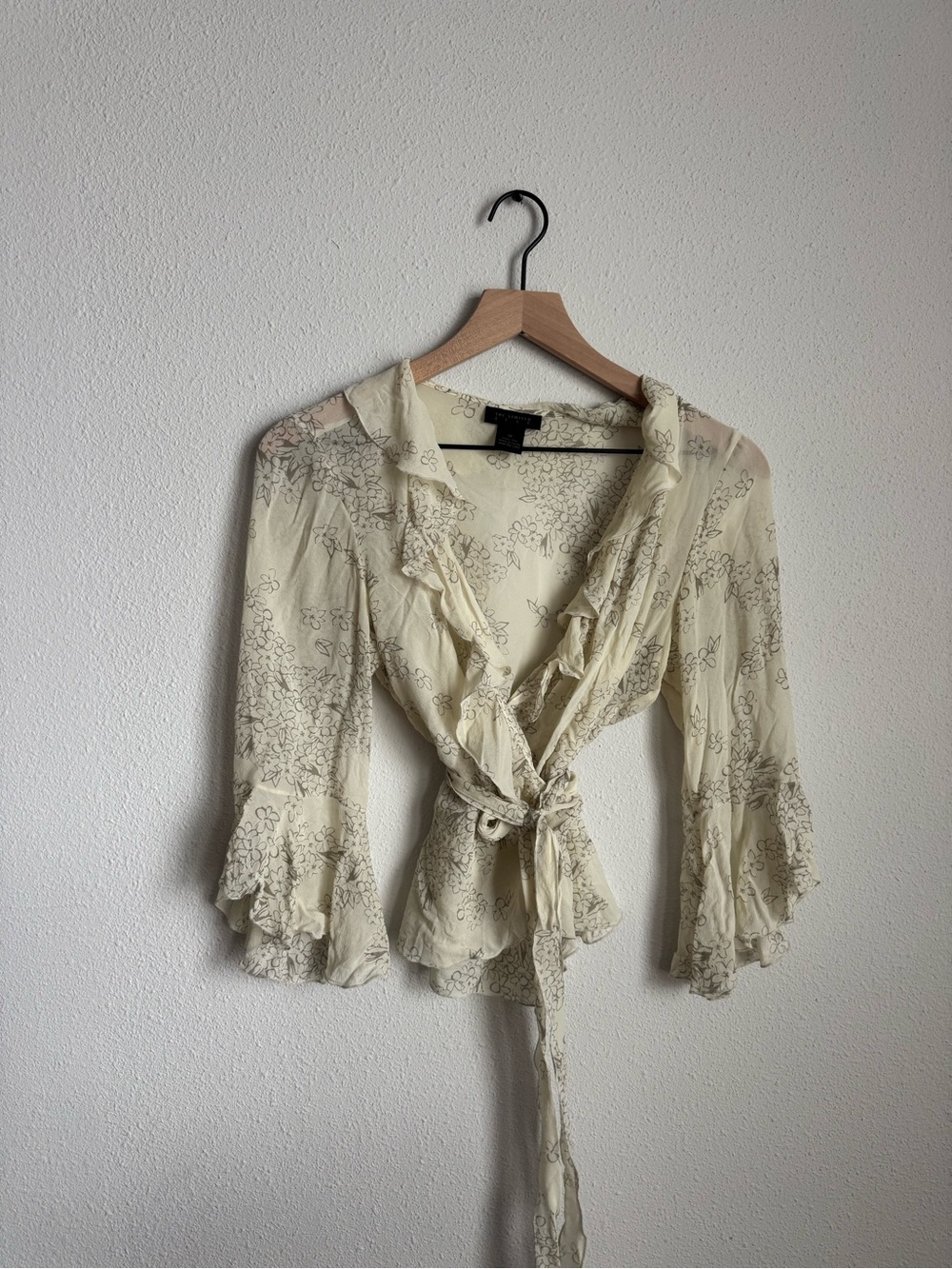 The Limited Vintage Cream Floral Wrap Blouse - Picture 1 of 8